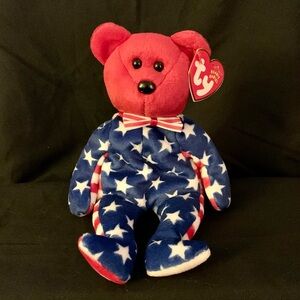 TY Beanie Baby LIBERTY with Red Face